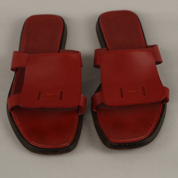 Rare Hermes Leather Slide Flat Sandals - Picture 3 of 6